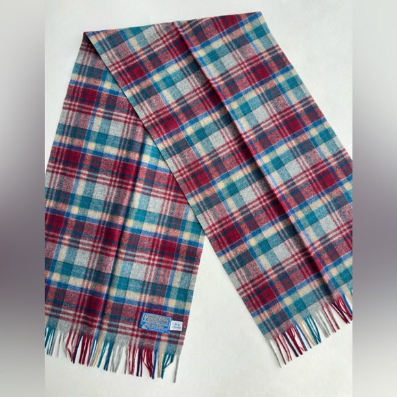 Pendleton Virgin Wool Scarf Multicolor Plaid Made in USA - Picture 3 of 7